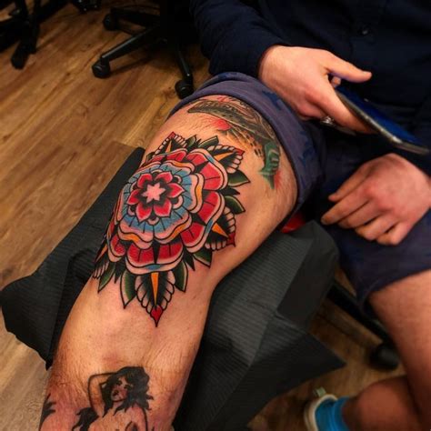 men knee tattoos|american traditional knee tattoos.